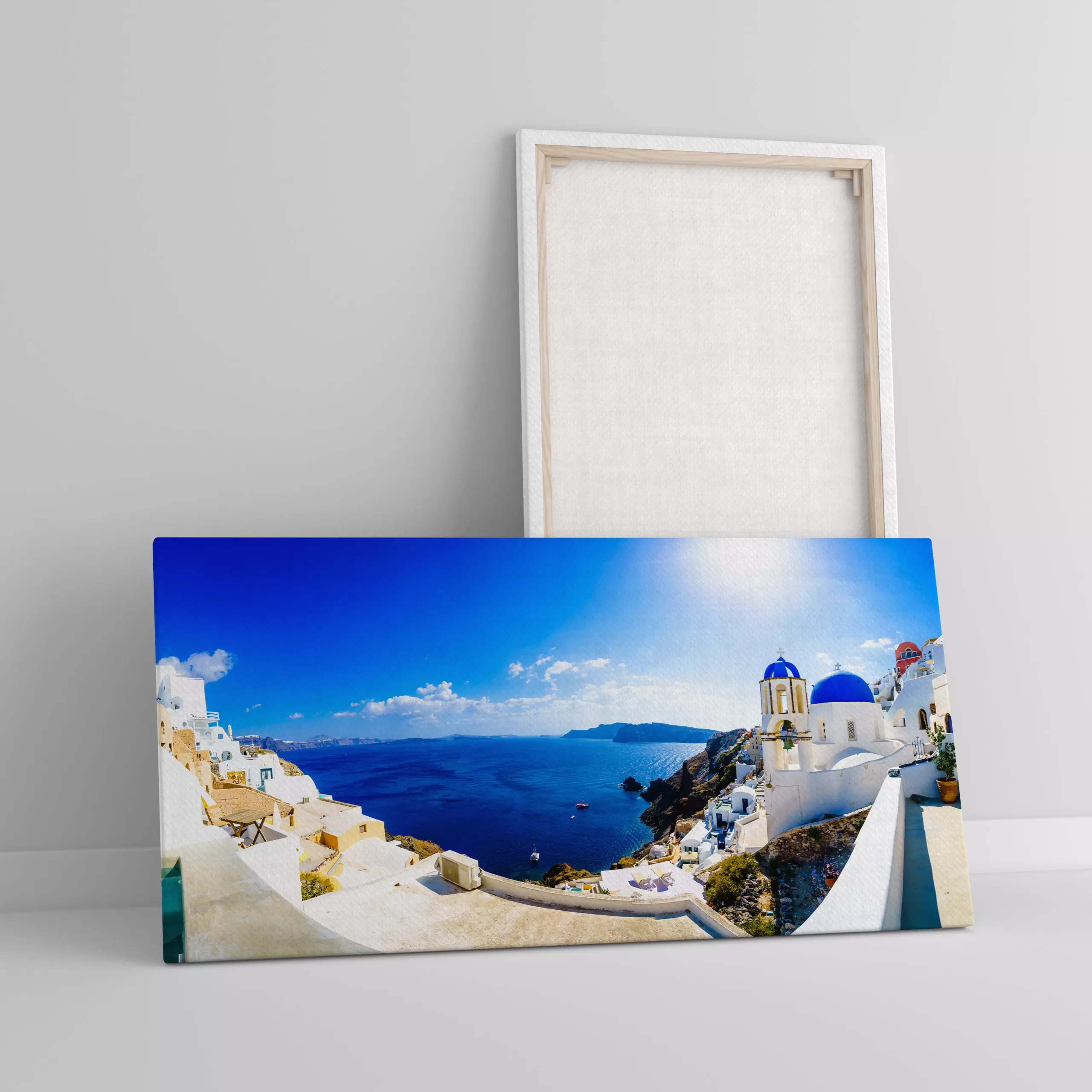 Panorama van Oia - Moderne kunst canvas - 1089358475